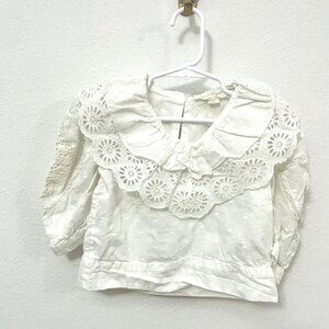Forever That Girl Kids Long Sleeve White Eyelet Top Size 3T